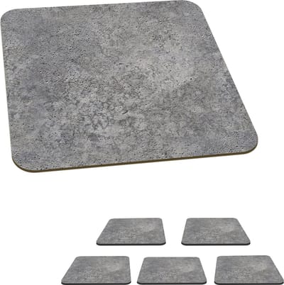 Onderzetters voor glazen - Patronen - Industrieel - Beton - 10x10 cm - Glasonderzetters - 6 stuks