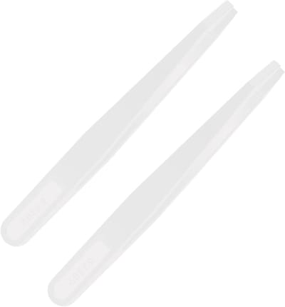 2-Pack Antistatische Plastic Pincetten met Nauwkeurige Platte Tips voor Elektronica, Laboratoriumwerk en Hobbyprojecten