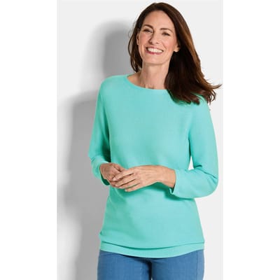 Tricot pullover van puur katoen - mintgroen - Gr. 19 van Goldner Fashion