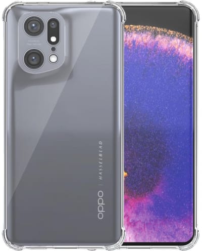 Telefoonhoesje Geschikt voor Oppo Find X5 Transparant Schokbestendig met Afneembaar Universeel Telefoonkoord - Backcover Case Siliconen ShockProof with Lanyard - Smartphonica geschikt voor Oppo Find X5
