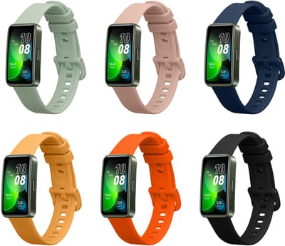 kwmobile 6x armband geschikt voor Huawei Band 10 / 9 / 8 -Verstelbaar 14 - 22 cm - Bandjes voor fitnesstracker in meerkleurig