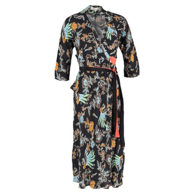 Diane Von Furstenberg Madalena midi-wikkeljurk van veelkleurige zijde