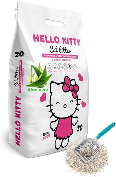 Hello Kitty Klonterende Bentoniet Kattenbakvulling Aloe Vera 20L