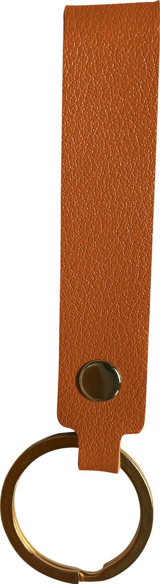 Sleutelhanger Met Sleutelring - Sleutelhanger Leer Dun Leer - Bruin