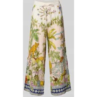 regular fit wijde broek van puur linnen model 'CANDICE PLAIN'