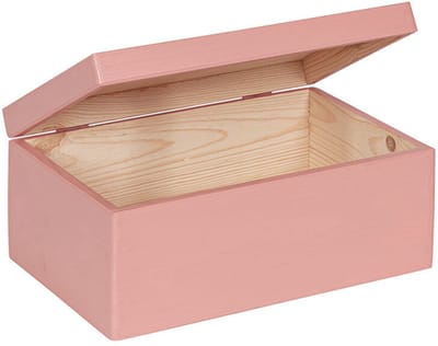 HAUDT® houten kistje EVA mini FRAMBOOS - met klepdeksel - 30 x 20 x 13 cm - roze