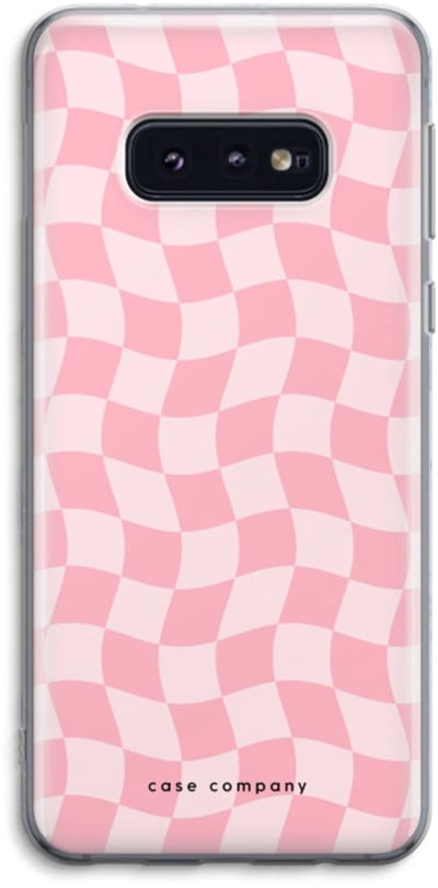 Case Company® - Hoesje geschikt voor Samsung Galaxy S10e hoesje - Grid Roos - Soft Cover Telefoonhoesje - Bescherming aan alle Kanten en Schermrand