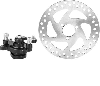 Allecto - Remklauw - Mini-Kart - Aluminiumlegering - Zwart - Remschijf - Geschikt voor Mini-Scooter - Zilveren schijf