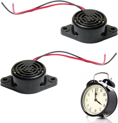 Zoemeralarm Set - Piëzo Buzzer - Akoestisch Alarm - Breed Spanningsbereik - 2 Stuks - Zwart
