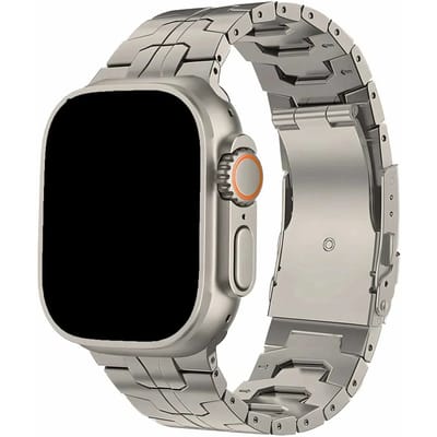 123watches Ted bandje - staal - titanium - 44 · 45 · 46 & 49 mm - Geschikt voor Apple Watch series 1/2/3/4/5/6/7/8/9/10/11/12/SE/SE2/SE3/Ultra/Ultra 2/Ultra 3/Ultra 4