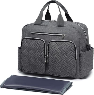 Babyluiertas Weekender - Reistas Mama Papa - Baby Verzorgen - Geïsoleerde Flessenzakken - 37 x 145 x 37 cm - Grijs
