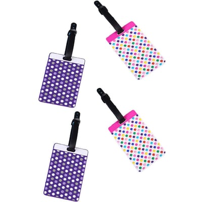 Lot de 4 étiquettes de bagage tridimensionnelles en plastique souple, étiquette de bagage simple, étiquette de contrôle, étiquette de bagage d'avion 4pcs black