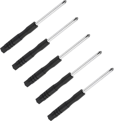 Precisie Schroevendraaier 3mm - 80mm Lengte, S2 Staal met Antislip Handvat voor Brillen, Horloges en Elektronica - Set van 5 Stuks