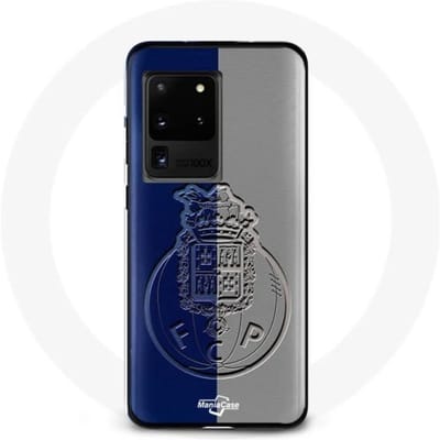 Samsung Galaxy S20 Ultra hoesje fcp porto scharnier blauw en grijs