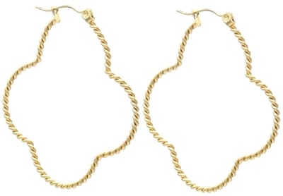 Oorbellen - oorhangers - goudkleurig - staal - 4.5cm - klavertje vier - hip - tijdloos - chique - feest - festival - zomer - dames - vrouwen