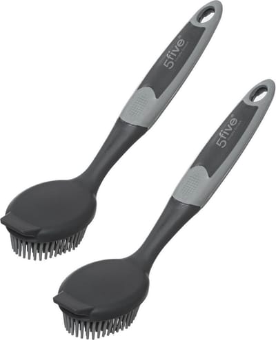 5Five Afwasborstel Superior - 2x - ronde kop 24 cm - rubber - Afwassen - Schoonmaken