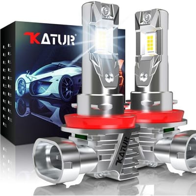 KATUR H11 LED-lampen, 26000LM 80W H11 H8 H9 LED-koplampen 6000K Wit, Ventilatorloos, Waterdicht, Mini Formaat, Plug and Play, Set van 2