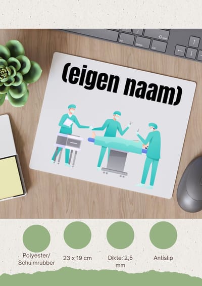 Akyol - chirurgen met eigen naam Muismat - Chirurg - patiënten/doktoren - collega's - verjaardag - afscheidscadeau - geschenk - kado - 23 bij 19 cm
