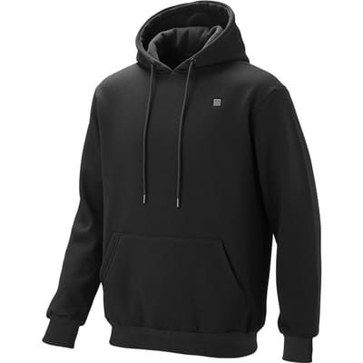 Sweat à capuche chauffant pour hommes et femmes, veste chauffante unisexe avec batterie rechargeable 7,4 V 16000 mAh, 5 zones de chauffage, 3 niveaux de température, 4-8H black