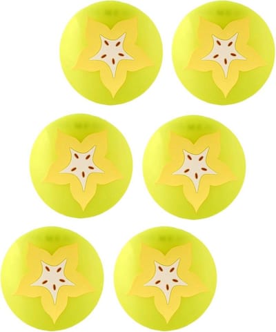 Fruitige Siliconen Onderzetters - Fruit Collectie - 6 Stuks - 9cm - Carambola
