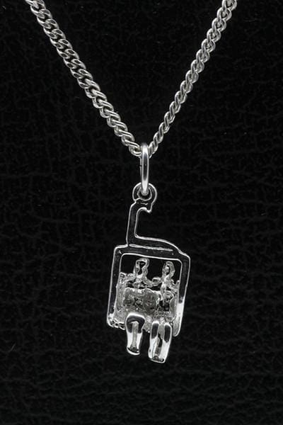 Zilveren Skilift ketting hanger