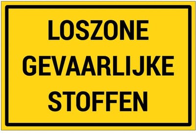 Loszone gevaarlijke stoffen bord | gecoat dibond materiaal | 18 x 12 cm