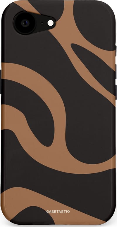 Casetastic Hoesje Geschikt voor Apple iPhone 16e Magsafe - Stijlvolle Beschermende Duo-layer Case - Chocolade Golven