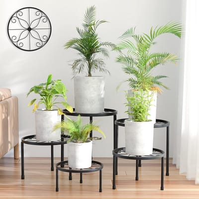 Unyqoos ® Set van 5 Elegante Metalen Plantenstandaards voor Binnen en Buiten Decoratie