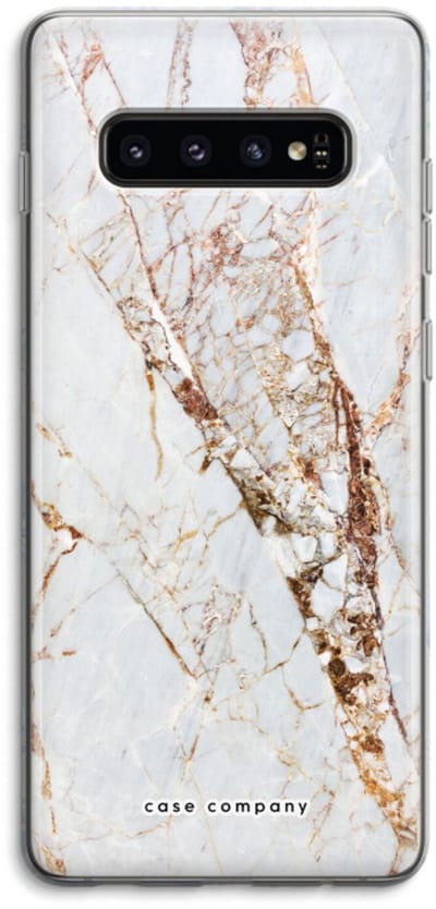Case Company® - Hoesje geschikt voor Samsung Galaxy S10 4G hoesje - Goud marmer - Soft Cover Telefoonhoesje - Bescherming aan alle Kanten en Schermrand