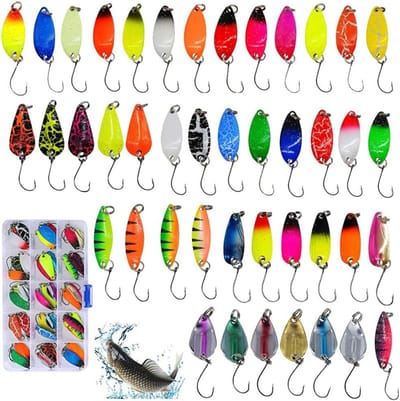 Vislepels Set - Kunstaas Vissen - Forel Vissen - Scherpe Enkele Haak - 43 Stuks - Neon