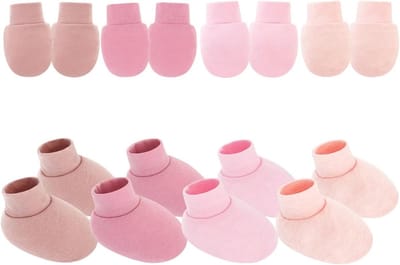 Baby Handschoenen en Sokken - Baby Mittens Socks - Baby Beschermen - Anti-kras Ontwerp - 0-6 Maanden - Multicolor