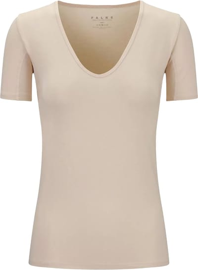 FALKE Daily Climate Control Round Neck sneldrogend katoen top van onderlaag dames beige - maat XS