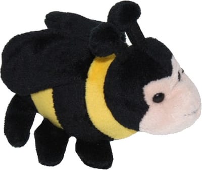 Pluche bijen knuffel - 13 cm - insect - knuffeldier - speelgoed - voor kinderen - kraalogen