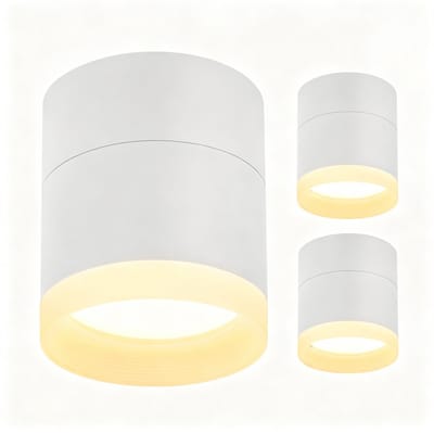 NETTLIFE - Ronde LED Opbouwspot Set Van 2 Stuks - Wit 5W GX53 Spotlamp - Warmwit 3000K Acryl Ontwerp - Vlakke Plafondspot - Geschikt Voor Gang Woonkamer Slaapkamer