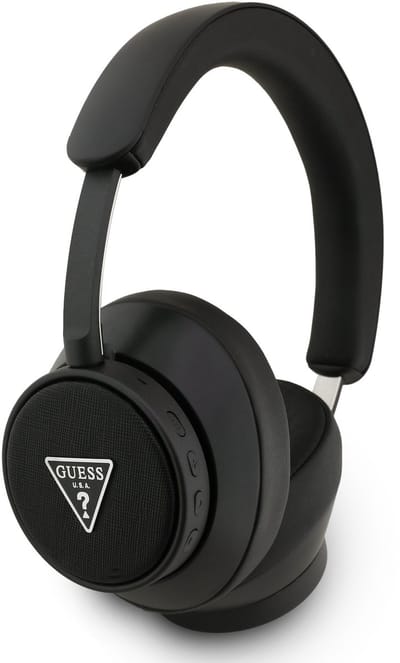 Guess Bluetooth Stereo Koptelefoon ENC - Saffiano Triangle Logo - Zwart