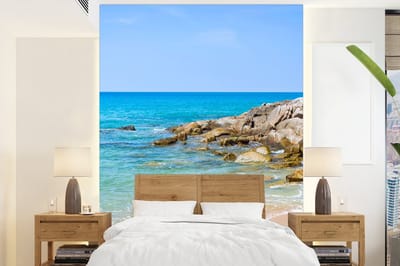 Behang - Fotobehang Strand - Zee - Tropisch - Zomer - Breedte 205 cm x hoogte 280 cm