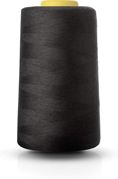 Grote Kegels Overlock Garen (5000 Yards) - Sterk Polyester Garen voor Lockmachines - Keuze uit Wit, Zwart of Rood