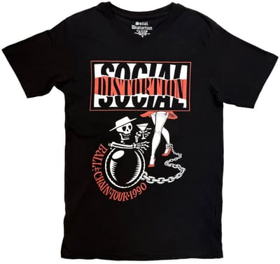 Social Distortion - Ball and Chain Heren Tshirt - S - Zwart