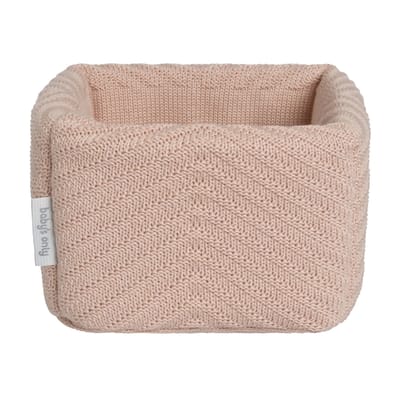 Baby's Only Gebreide commodemandje - Opbergmandje met visgraatmotief - Commode organizer - Babykamer accessoires Grace - Blush