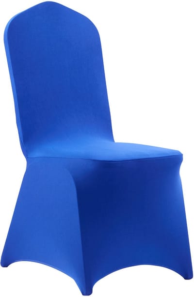 50 Stuks Koningsblauwe Stoelhoezen, Polyester Spandex Stretch Hoesjes voor Bruiloften, Feesten, Eten en Banketten, Plat Voorste Ontwerp, Past op Stoelen van Tot 20.08 x 17.72 x 37.4 Inch