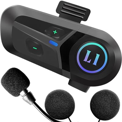 XELAR® Draadloze Motorhelm Headset - Intercom Motor Helm , Scooter - Bluetooth 5.3 - IP65 Waterproof - Handsfree bellen - Muziek en Radio Luisteren via je Telefoon - Harde Microfoon