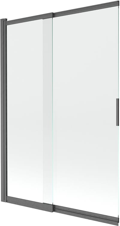 Mexen Fox badwand 2-delige schuifwand 120 x 150 , transparant, geborsteld kanongrijs - 891-120-002-66-00