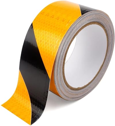 Reflecterende tape van 25 m x 5 cm, zelfklevend, waterdicht, voor waarschuwing en markering
