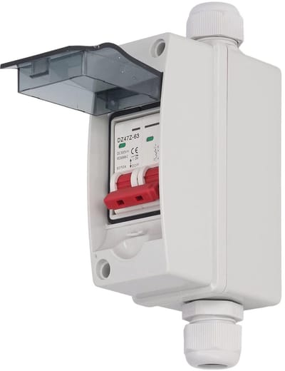 Zonne-Isolator Schakelaar - PV Stroomonderbreker - Zonne-energie Systemen - IP65 Waterdicht Ontwerp - 500V 40A - Grijs