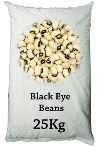 Zwarte Oogbonen 25 kg – Hoogwaardige Gedroogde Black Eye Peas voor Salades, Stoofschotels en Bijgerechten – Rijk aan Eiwitten, Vezels en Voedingsstoffen – Ideaal voor een Gezond Dieet met Kajal Sticker