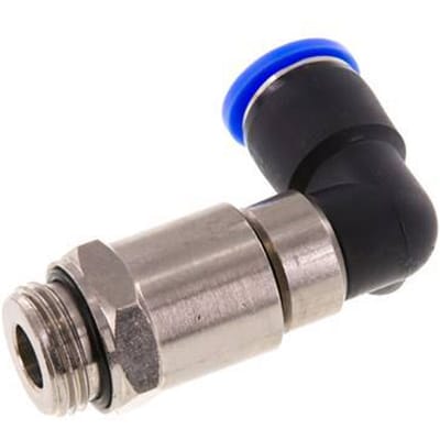 12mm & G1/2'' L-stuk Hoge Snelheid Draaidoorvoer Insteek Buitendraad Vernikkeld Messing/PBT NBR