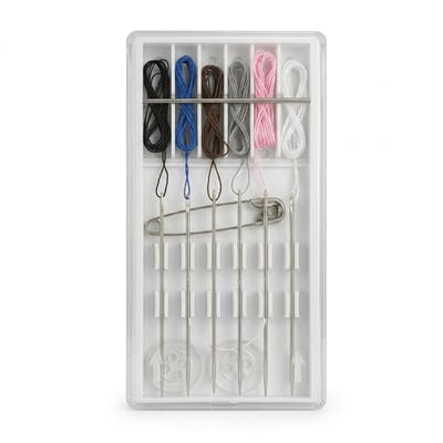 Wit transparant naaipakket mini naaiset unisex compacte naaidoos met naalden garen knopen en spelden draagbare naaikit voor reparatie en hand naaien