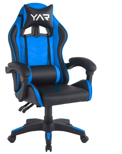 YAR Gamingstoel – Ergonomische Bureaustoel met Kantelmechanisme – Luxe Directiestoel voor Gaming, Kantoor & Thuiswerk – Verstelbaar, Comfortabel & Stevig – Extra Dikke Vulling – Blauw