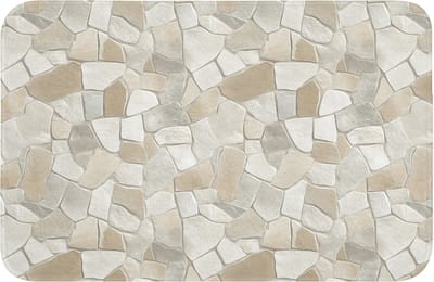 WC mat 60x40 cm - Antislip - Mozaïek - Stenen - Beige - Toiletmat - Vloermat - Douchemat - Toilet tapijt - Toiletmatten