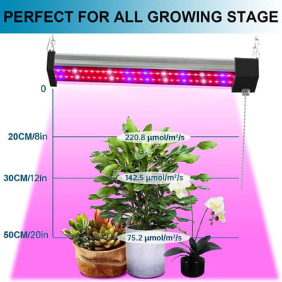 MUPOO Kweeklamp LED Full Spectrum – GroeilampMUPOO Kweeklamp LED Full Spectrum – Groeilamp Planten voor Indoor Kweek – Koppelbare Grow Light Bars voor Groei en Bloei – Met Pull Chain Schakelaar – klein - 10W - 30cm -58 LED